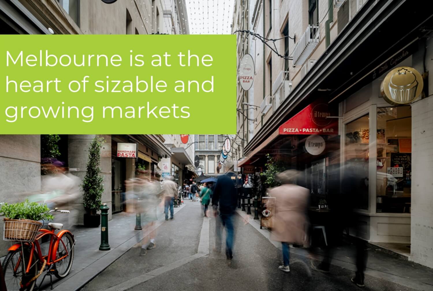 Melbourne is at the heart of sizable and growing markets