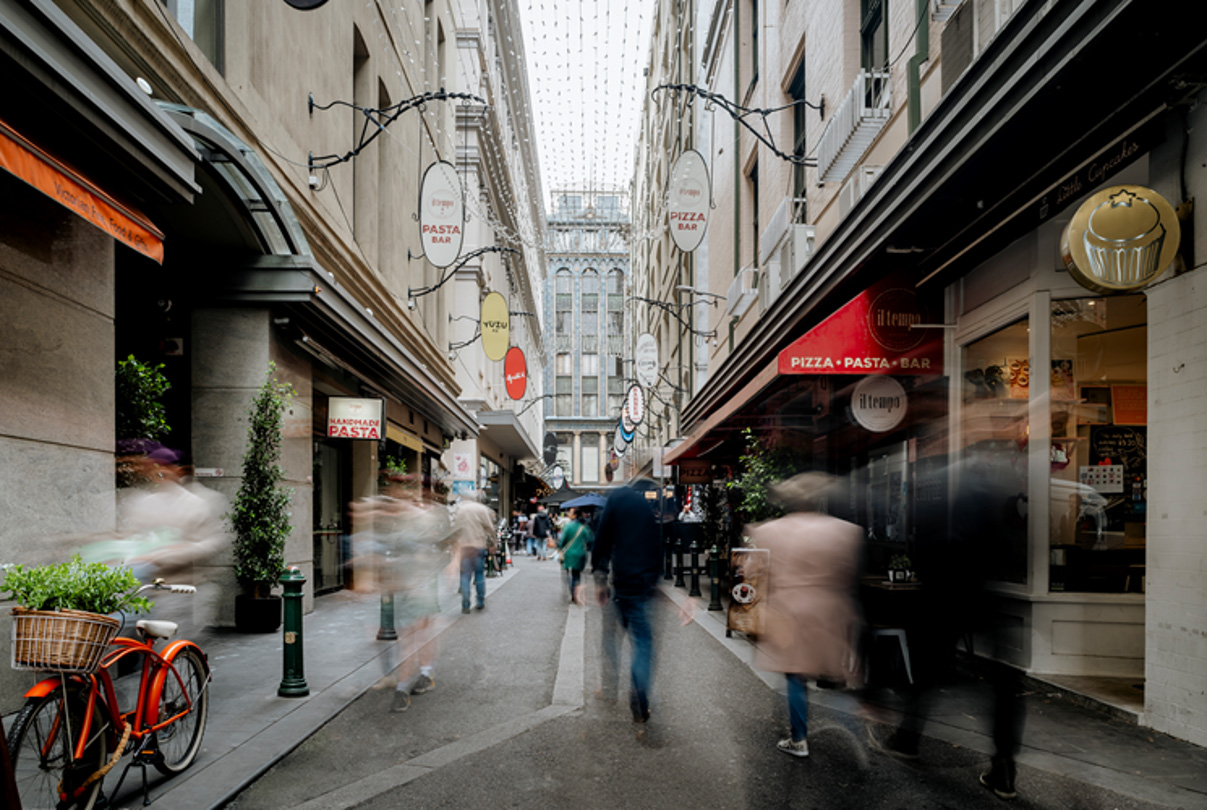 People in a Melbourne laneway