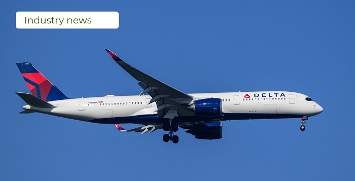 Delta Air Lines plane flying in to Australia