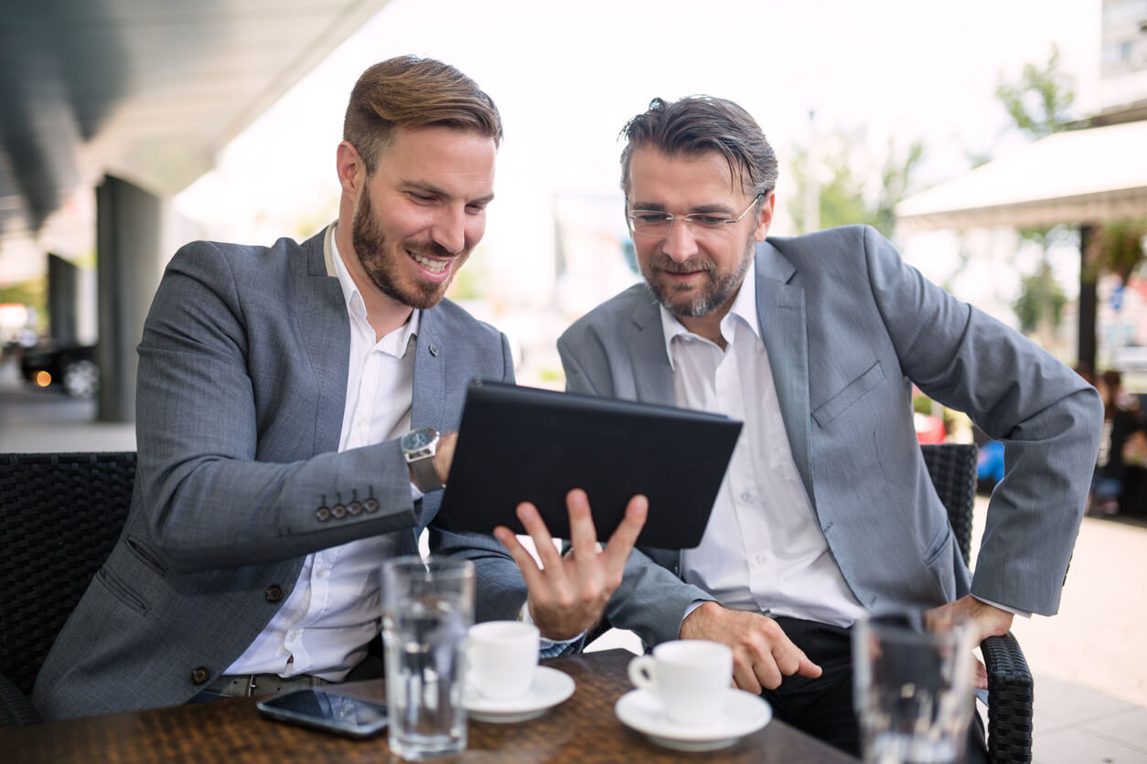 Two business men in doing business in Melbourne