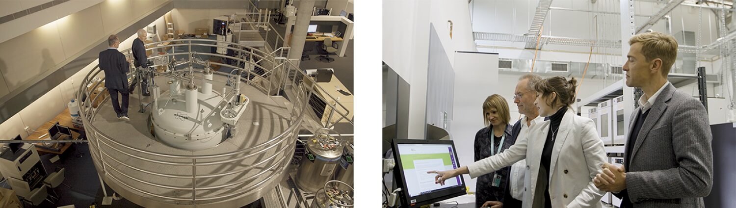 Picture 1: Professor Thierry Correge with Professor Malcom McConville at the University of Melbourne. Picture 2:  Professor Thierry Correge with Professor Jenny Pringle and Invest Victoria staff at Deakin University's Battery and Research and Innovation Hub.