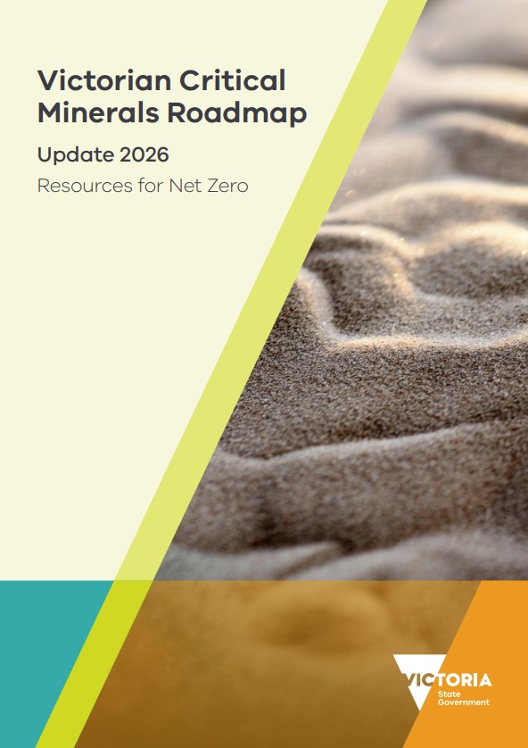 Cover of Victoria Critical Minerals Road Map Update showing mineral sands